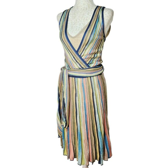 M Missoni Multicolor Knit Wrap Dress Made in Italy Size 42 / US 6 - Picture 1 of 15